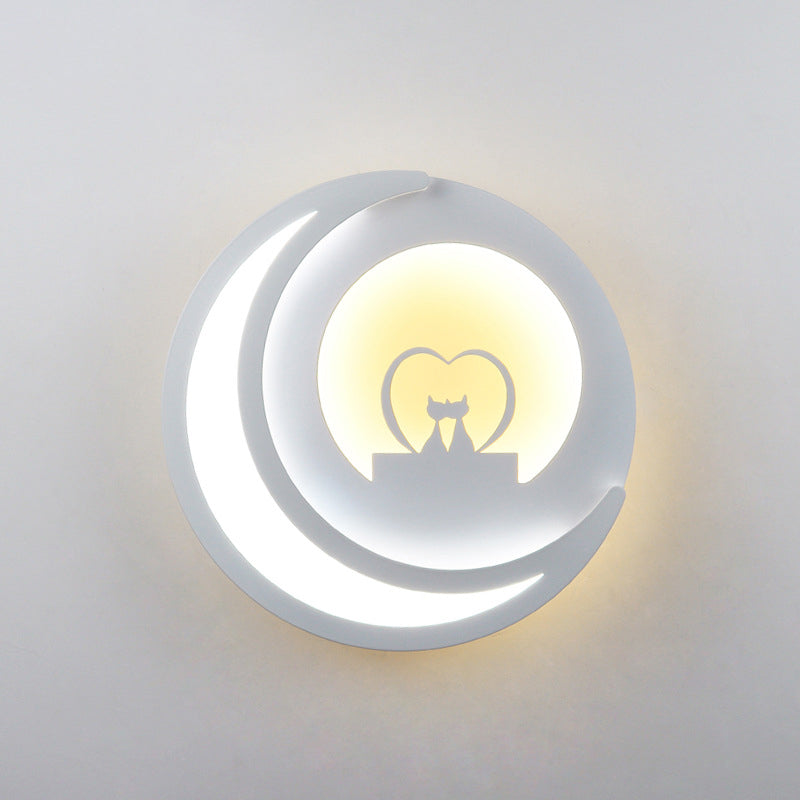 Round Wall Sconce Light Modern 1-Light LED Wall Mount Light for Living Room