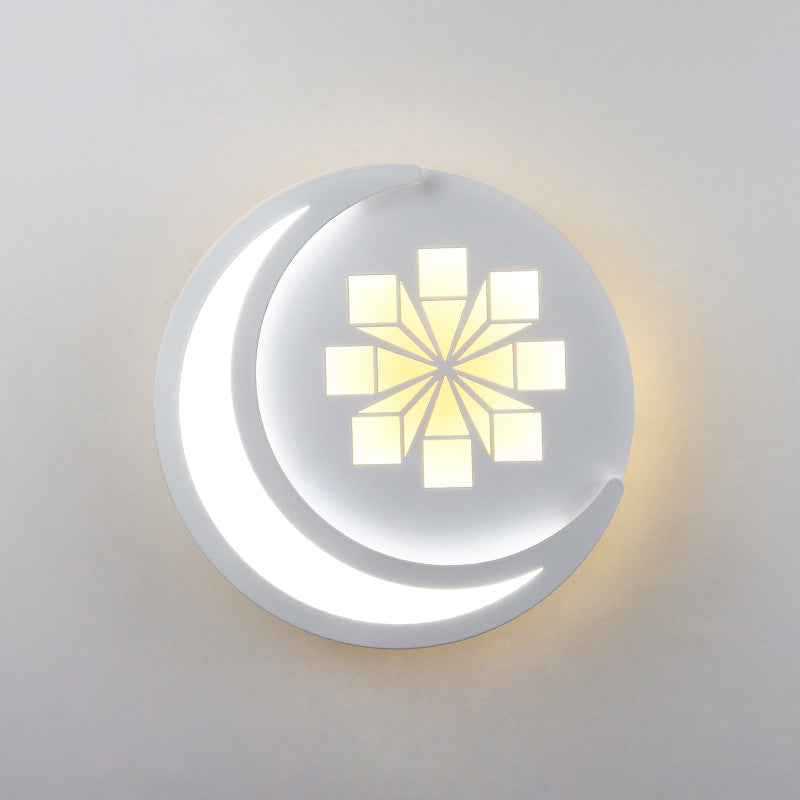 Round Wall Sconce Light Modern 1-Light LED Wall Mount Light for Living Room