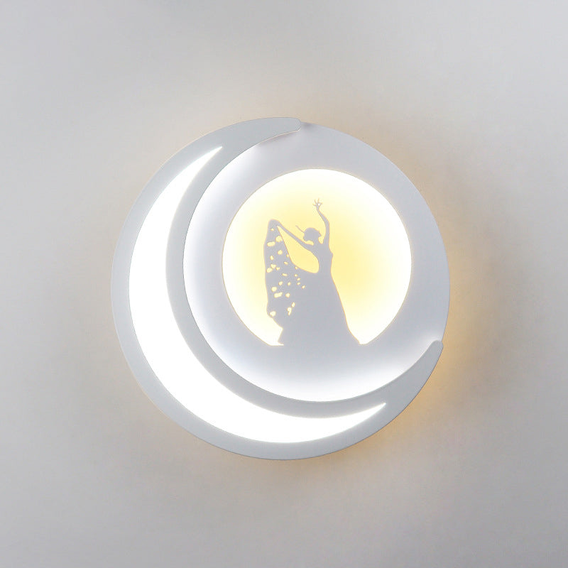 Round Wall Sconce Light Modern 1-Light LED Wall Mount Light for Living Room
