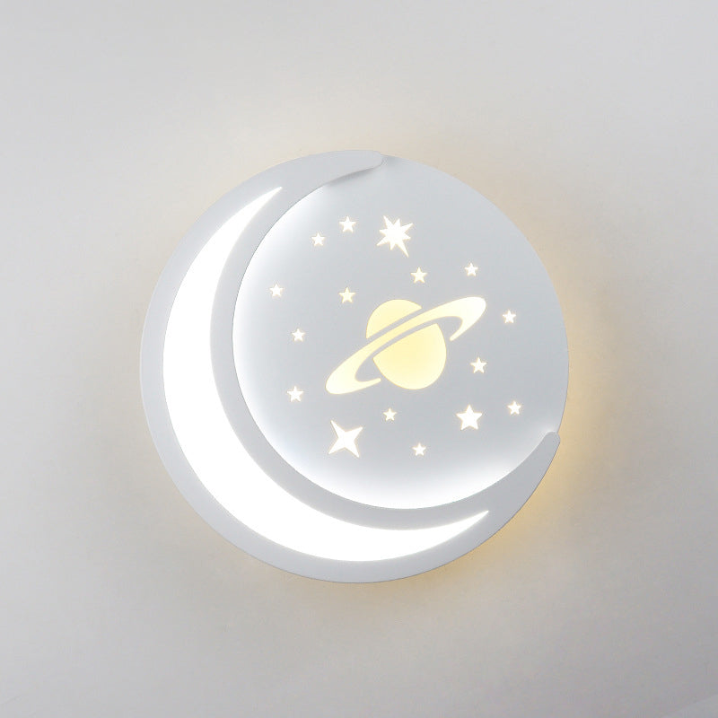 Round Wall Sconce Light Modern 1-Light LED Wall Mount Light for Living Room