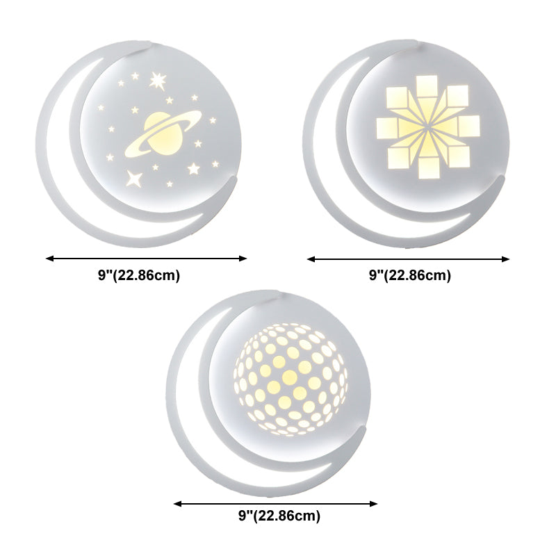 Round Wall Sconce Light Modern 1-Light LED Wall Mount Light for Living Room