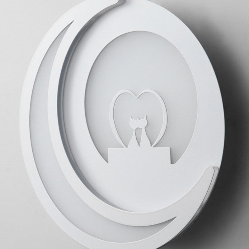 Round Wall Sconce Light Modern 1-Light LED Wall Mount Light for Living Room