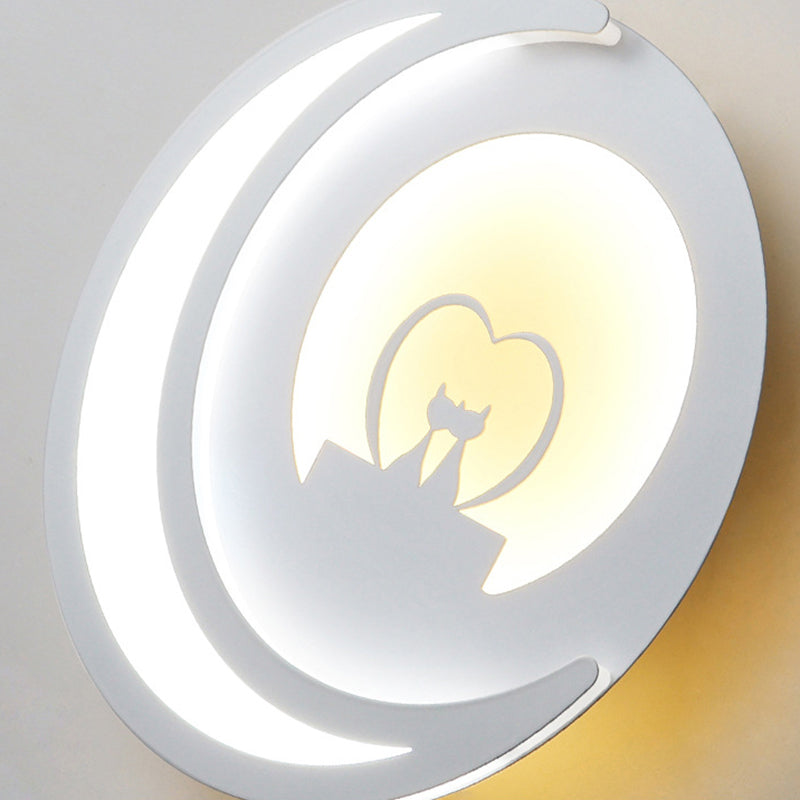 Round Wall Sconce Light Modern 1-Light LED Wall Mount Light for Living Room