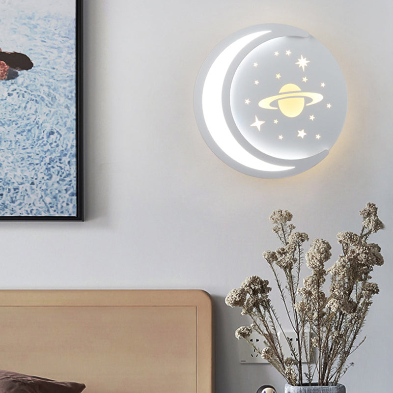 Round Wall Sconce Light Modern 1-Light LED Wall Mount Light for Living Room