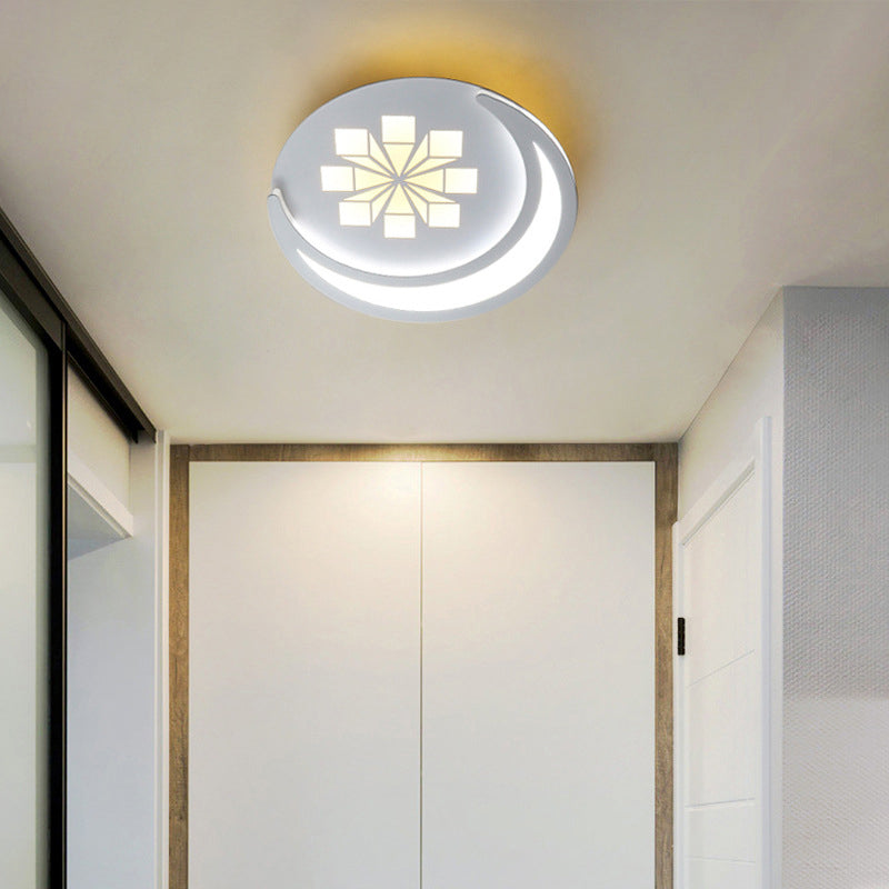 Round Wall Sconce Light Modern 1-Light LED Wall Mount Light for Living Room