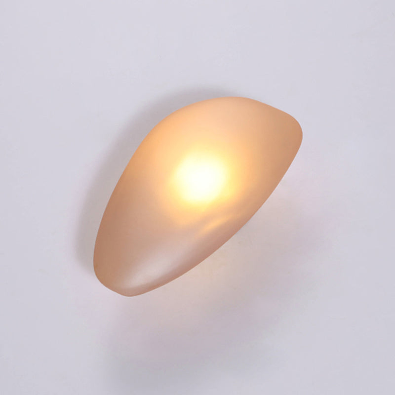 Nordic Style Iron Wall Light Cobblestone Shape Wall Lamp with Glass Shade for Bedroom