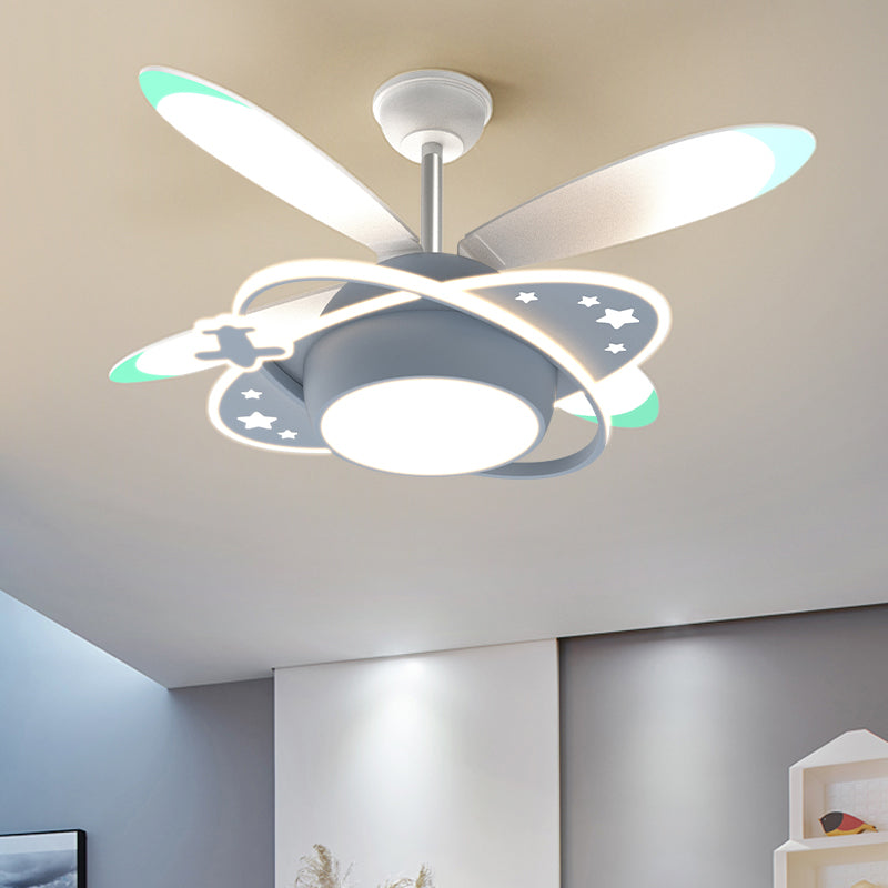 Kids Style Unique Shape Ceiling Fan Lamps Metal Ceiling Fan Lighting for Living Room