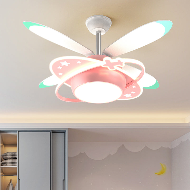 Kids Style Unique Shape Ceiling Fan Lamps Metal Ceiling Fan Lighting for Living Room