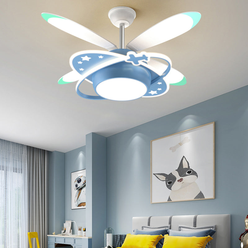 Kids Style Unique Shape Ceiling Fan Lamps Metal Ceiling Fan Lighting for Living Room