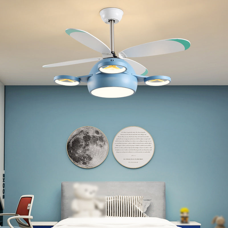 Kids Style Unique Shape Ceiling Fan Lamps Metal Ceiling Fan Lighting for Living Room