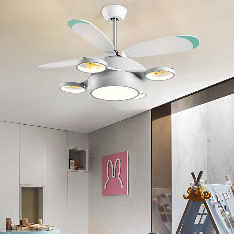 Kids Style Unique Shape Ceiling Fan Lamps Metal Ceiling Fan Lighting for Living Room