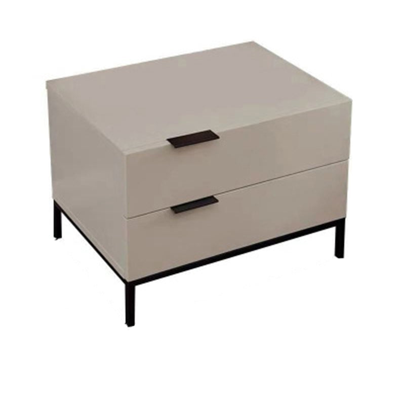 Square Metal with Multi-color Choice Wood Countertop Nightstand