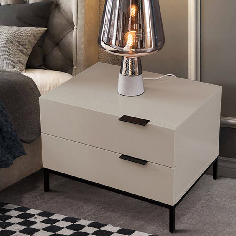 Square Metal with Multi-color Choice Wood Countertop Nightstand