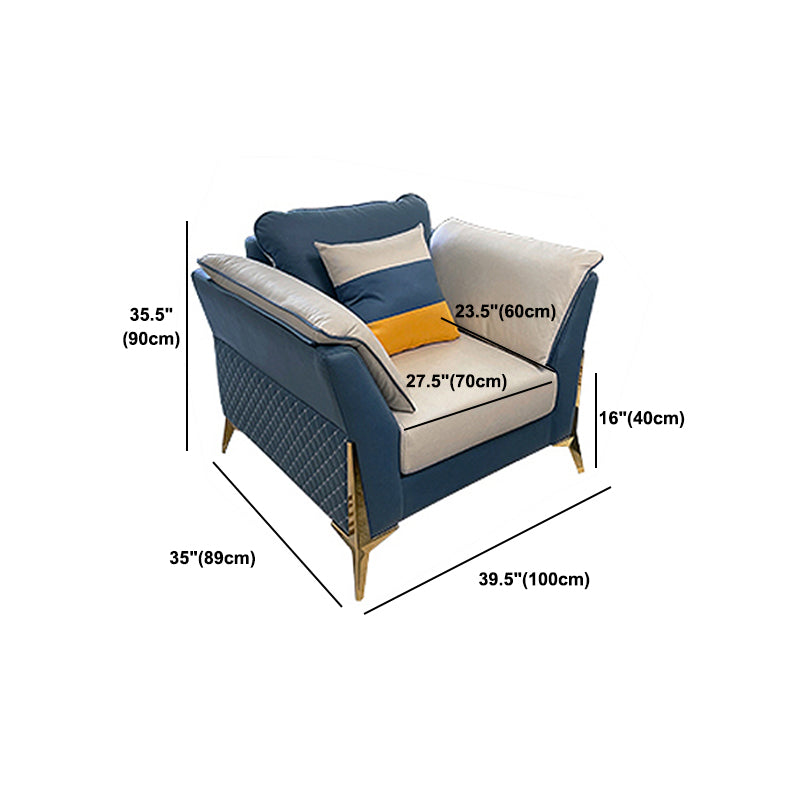 Faux Leather Modern Standard Flared Arm Stain Resistant Settee Couch
