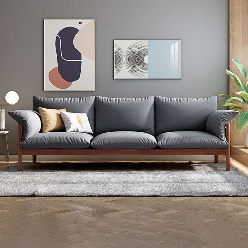 Wool 3-seater Sofa with Pillow Back Cushions and Pillow Top Arm