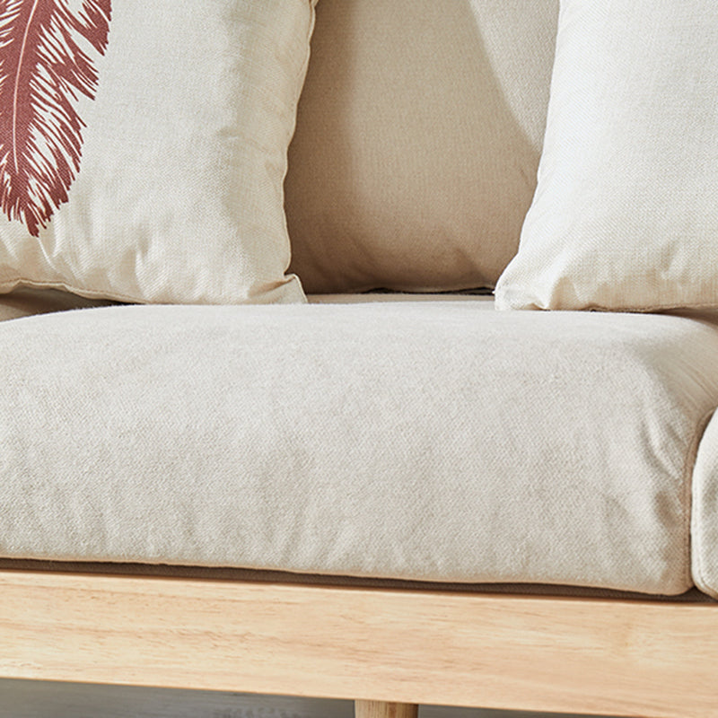 Wool 3-seater Sofa with Pillow Back Cushions and Pillow Top Arm