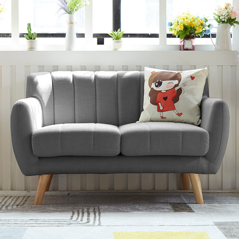 Linen Contemporary Standard Flared Arm Sofa for Living Room, Apartment