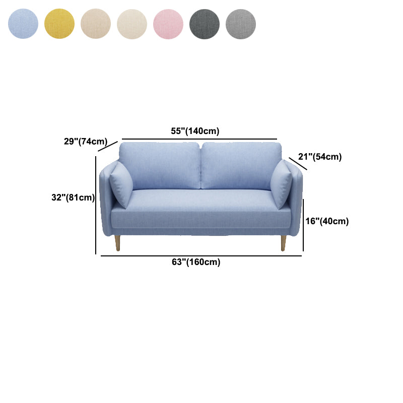 Linen Contemporary Standard Square Arm Sofa for Living Room, Apartment