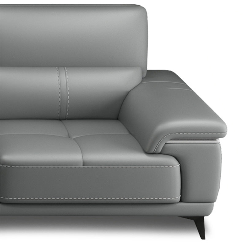 135.83" W x 66.93" D x 36.22" H Genuine Leather Sofa & Chaise Sewn Pillow Back Sofa