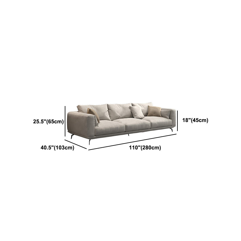 White Faux Leather Sofa & Chaise Loose Back Cushions Sofa - 25.59" H