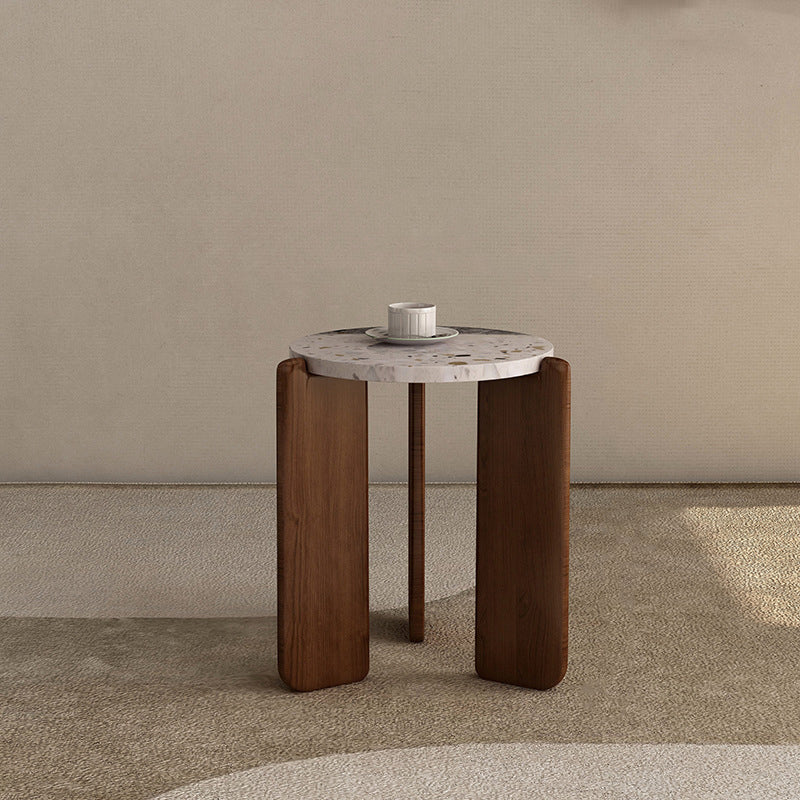 3 Legs Single Coffee Table Wooden Modern Beige/Brown Cocktail Table