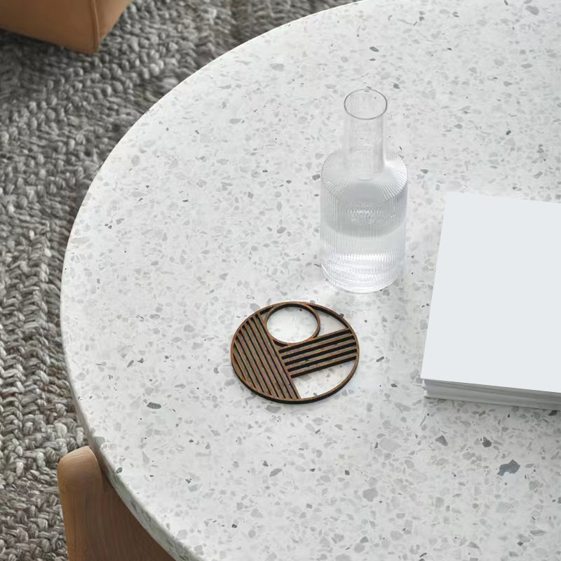 3 Legs Single Coffee Table Wooden Modern Beige/Brown Cocktail Table