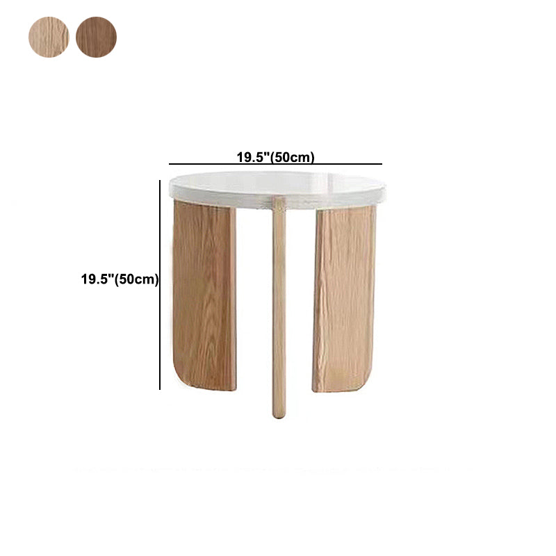 3 Legs Single Coffee Table Wooden Modern Beige/Brown Cocktail Table