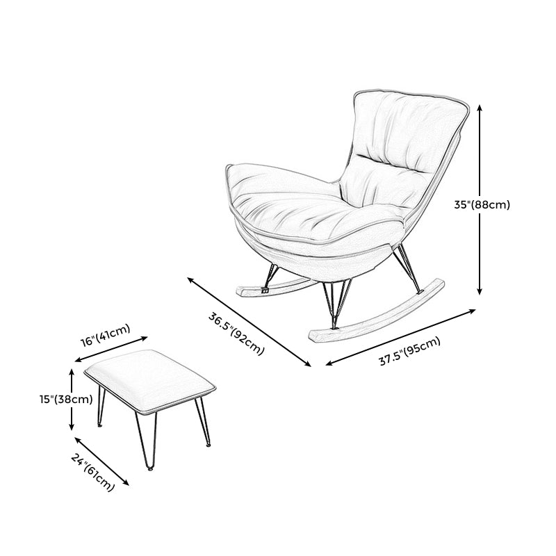 Lounge Chair 36.22" L x 37.40" W x 34.64" H Armless Accent Chair with Ottoman