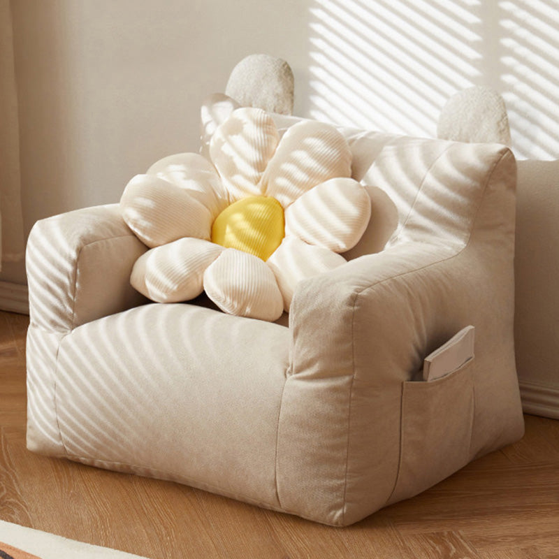 Contemporary Cotton Blend Square Arms Chair with Tight Back for Apartment