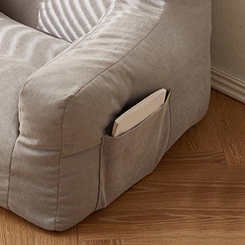 Contemporary Cotton Blend Square Arms Chair with Tight Back for Apartment