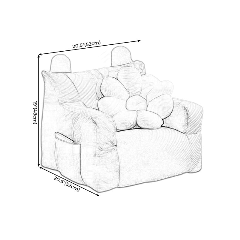 Contemporary Cotton Blend Square Arms Chair with Tight Back for Apartment