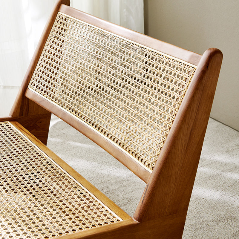 Living Room Wood Solid Wood Frame Basic Four Leg Woven Back Lounge Chair