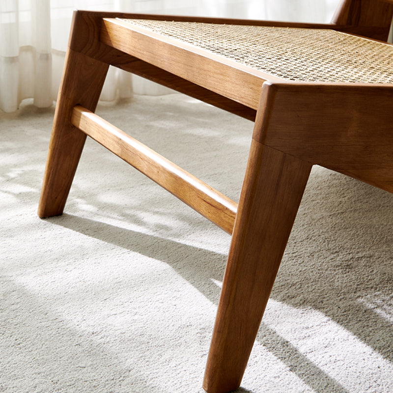Living Room Wood Solid Wood Frame Basic Four Leg Woven Back Lounge Chair