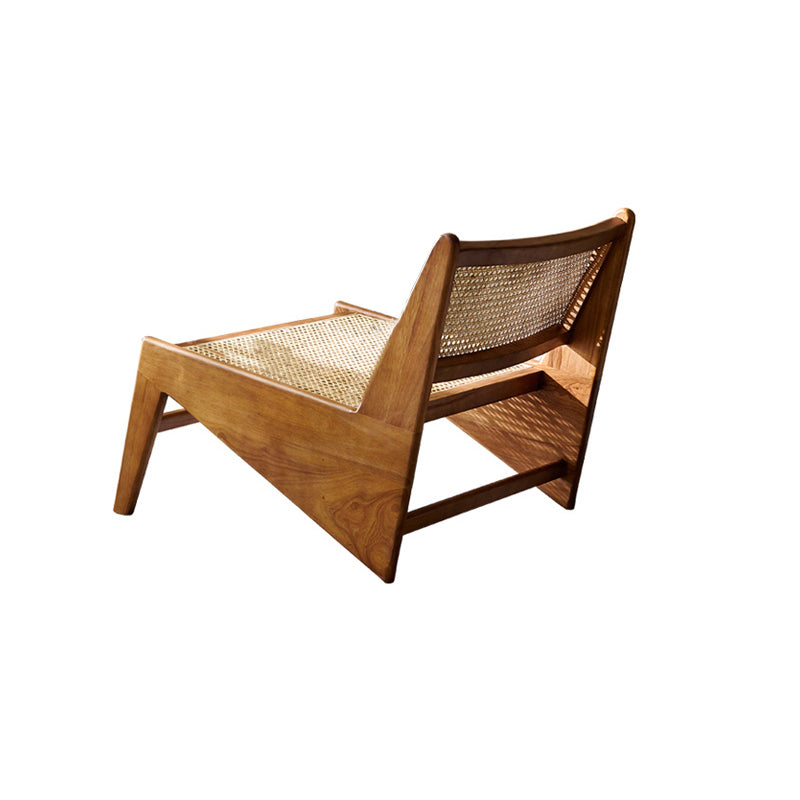 Living Room Wood Solid Wood Frame Basic Four Leg Woven Back Lounge Chair