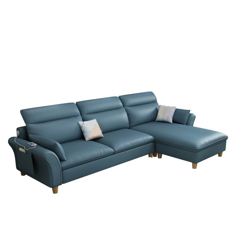 Flared Arms Sofa with Ottoman Included and Storage for 3 People
