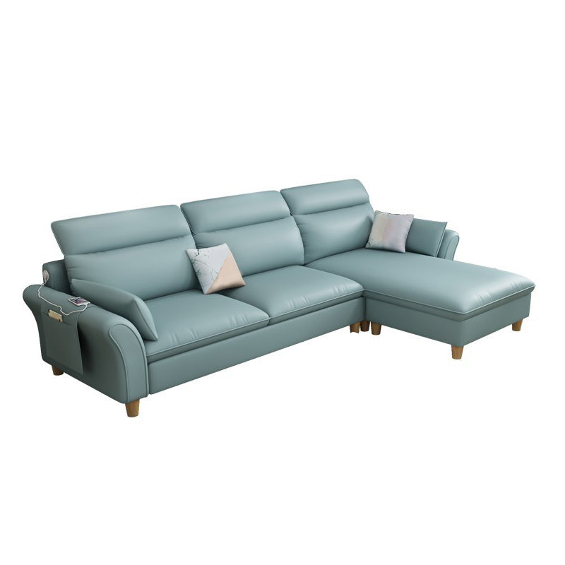 Flared Arms Sofa with Ottoman Included and Storage for 3 People