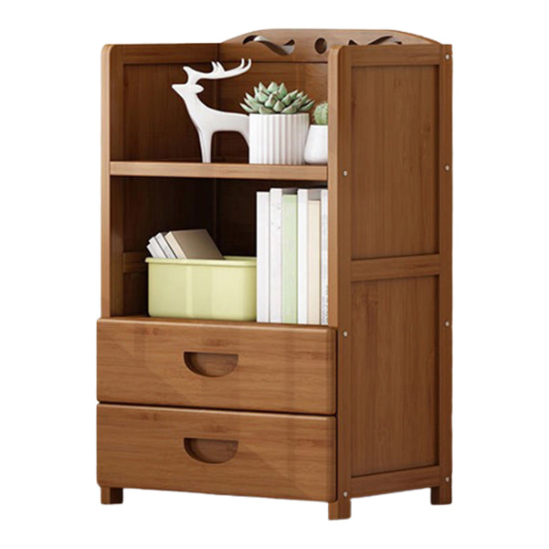 Contemporary Vertical Standard Bookcase Brown Manufactured Wood Bookshelf