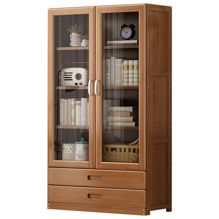 Contemporary Vertical Standard Bookcase Brown Manufactured Wood Bookshelf
