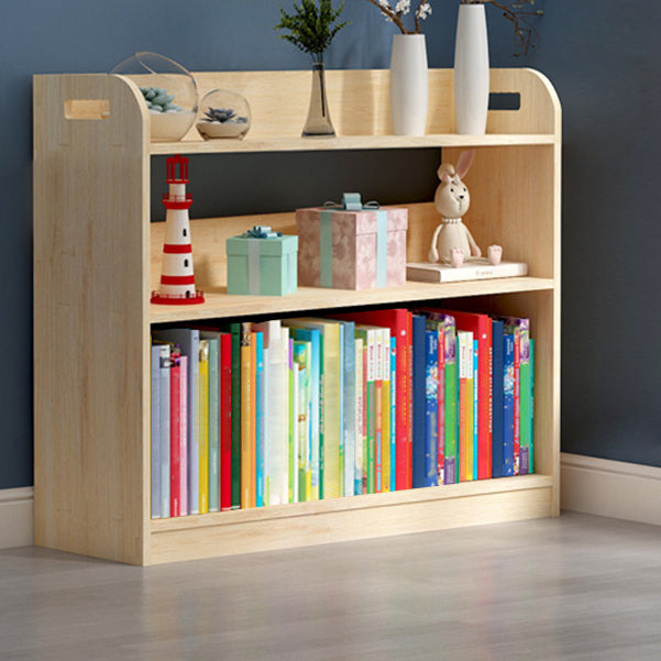 Natural Urban Etagere Bookshelf Oak Wood Open Bookcase for Home