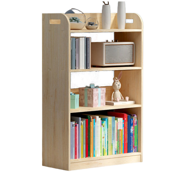 Natural Urban Etagere Bookshelf Oak Wood Open Bookcase for Home