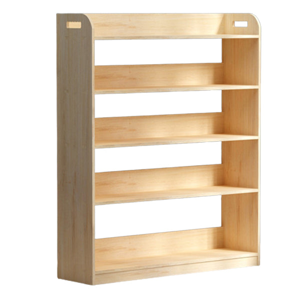 Natural Urban Etagere Bookshelf Oak Wood Open Bookcase for Home