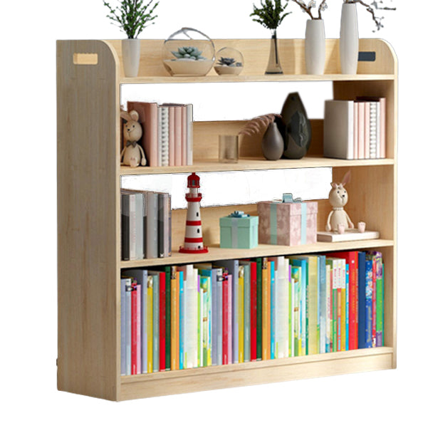Natural Urban Etagere Bookshelf Oak Wood Open Bookcase for Home