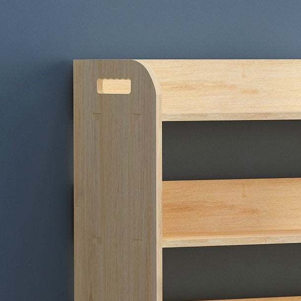 Natural Urban Etagere Bookshelf Oak Wood Open Bookcase for Home
