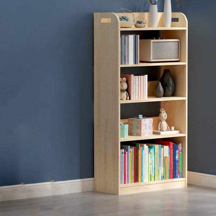 Natural Urban Etagere Bookshelf Oak Wood Open Bookcase for Home