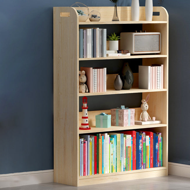 Natural Urban Etagere Bookshelf Oak Wood Open Bookcase for Home