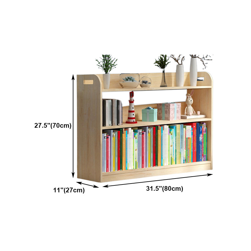 Natural Urban Etagere Bookshelf Oak Wood Open Bookcase for Home