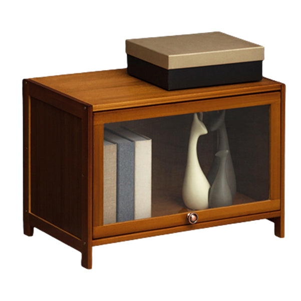 Contemporary Style Wood Bookcase Closed Back Bookshelf with Door for Home