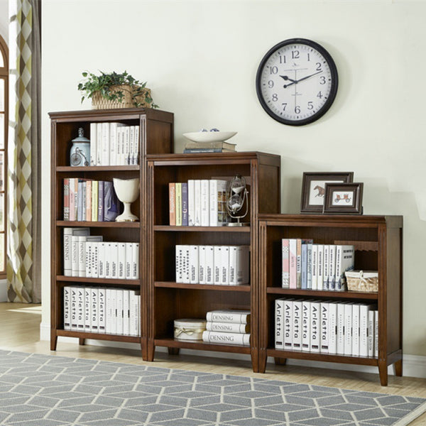 Solid Wood Standard Bookcase Modern Home Bookshelf with Rectangle Shel