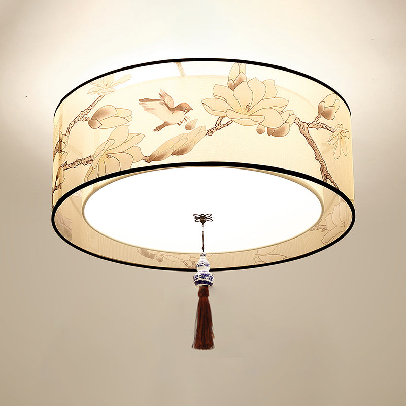 Modern Fabric Flush Mount Ceiling Light Simple Flush Mount Light Fixture