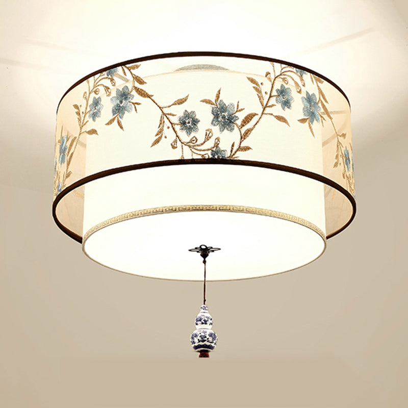 Modern Fabric Flush Mount Ceiling Light Simple Flush Mount Light Fixture